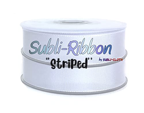 Subli-Ribbon "Gestreift" Band für Sublimation DIY Custom Cloth Fabric Polyester (15 mm x 46 m) Cover