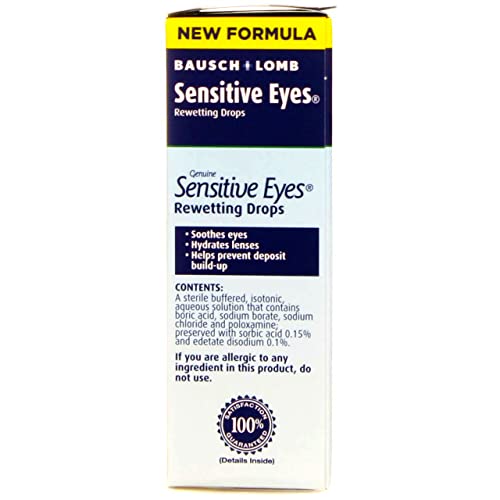 Bausch & Lomb Sensitive Eyes Rewetting Drops 1 Oz (Pack Of 6) #TOP4