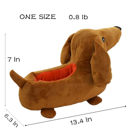 Cute Dachshund Slippers for Women and Men, Cozy Plush Indoor House Shoes, Non-Slip Soft Sole, Ideal Gift2