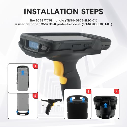 TC53 Trigger Handle with Protective Case for Zebra TC53 TC58 Handheld Barcode Scanner Mobile Computer, Rugged Cover (SG-NGTC5EXO1-01) and Sensitive Trigger Handle (TRG-NGTC5-ELEC-01) for Easy Scanning by Generic - Image 6