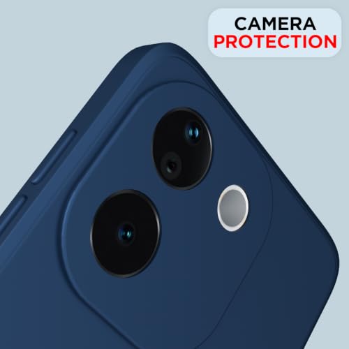 Image of Outlouders Back Cover for Vivo T3 Pro 5G / iQOO Z9s Pro 5G | Camera Protection | Durable Soft Matte Silicone Bumper Case (Blue)