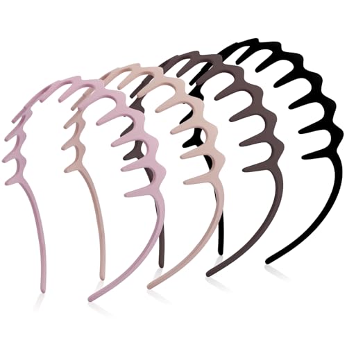 TOBATOBA Zig Zag Headbands for Women Glasses Wearers - Comfortable Comb Hairbands with Teeth Non Slip - Reducing Headache Pressure - Fashion Accessories No Interference with Glasses Sunglasses