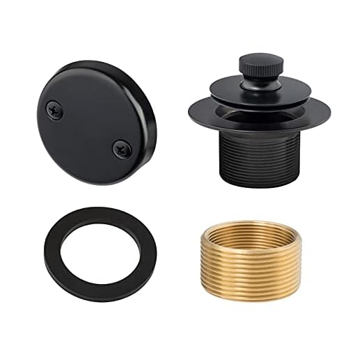 Artiwell Lift & Turn Tub Trim Set with Two-Hole Overflow Faceplate, All Brass Bathtub Conversion Kit Assembly with 2-Hole Overflow Face Plate and Universal Fine/Coarse Thread (MATT BLACK)