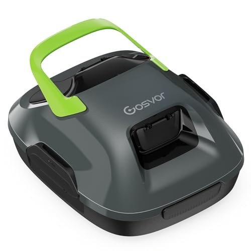 Cordless Robotic Pool Cleaner, Lasts 90 Min, Automatic Vacuum for Above-Ground Pools up to 860 Sq.ft, Portable, Self-Parking, Green