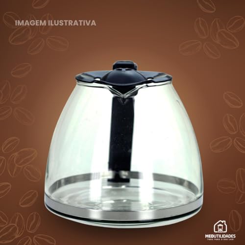 Jarra de Vidro Reposição Para Cafeteira Arno Subito/Subito Inox Preta Duravel Resistente