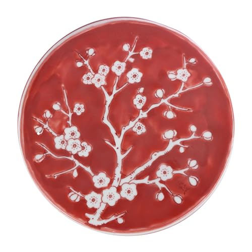 JONATHAN Y Cherry Blossom Ceramic Garden Stool 17.75" Chinoiserie Floral Drum Side Table for Patio and Living Room, Indoor Outdoor Plant Stand, Traditional, Red/White TBL1017B by JONATHAN Y - Image 8