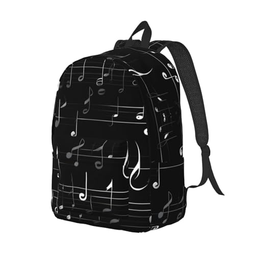 Mochilas de viaje con estampado de notas musicales ergonómica y ligera 2