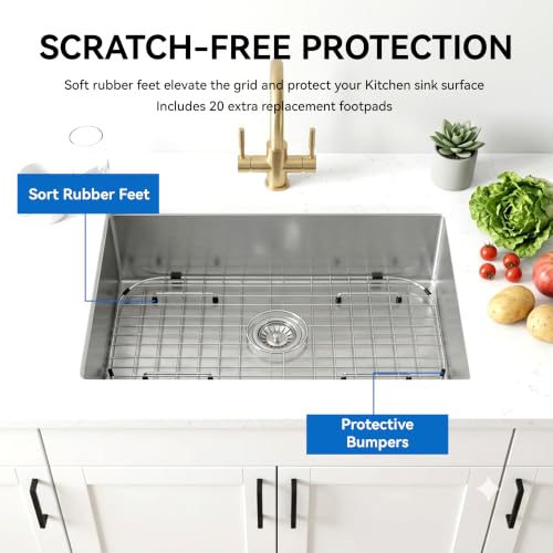 Kitchen Sink Grid and Sink Protectors 26-1/16" x 14-1/16"- Rear Drain by COWHERDING - Used condition - Image 6