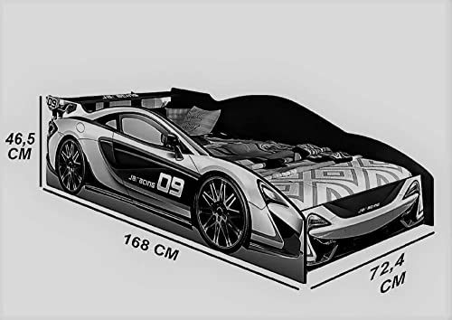 Cama Carro Force 09 Infantil J&a Móveis Branco