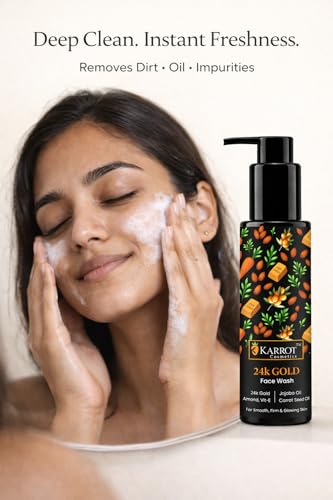 Image of Karrot 24K Gold Gel Face Wash with Glutathione, Niacinamide & Hyaluronic Acid | Brightening & Hydrating Face Wash for Glowing Skin | Sulphate & Paraben Free | 100ml