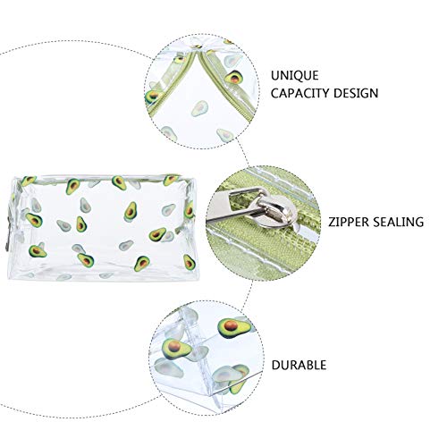 Lurrose Bolsa de Maquiagem Transparente Em Pvc Bolsa de Cosméticos Transparente de Abacate Estojo Es
