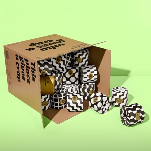 Who Gives A Crap 100% Bamboo Toilet Paper, 48 Rolls, 3 Ply, 370 Sheets, Long, Strong & Soft Toilet Tissue, Sustainable, Biodegradable, Renewable, Tree Free Bathroom Tissue Made with Bamboo Fibers