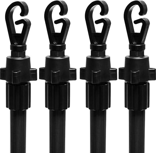 2.4M Telescopic Washing Line Prop Pole Metal Clotheslines Heavy Duty Home Garden Laundry Support Drying Line Poles Dry Clothes Drying Airer Washing Pole Extenedable to 2.4M Black Pack of 4