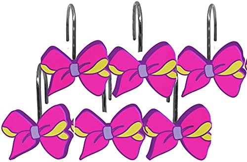 Miniatura 4 de Jay Franco Nickelodeon JoJo Siwa Retro Rainbow - Juego de baño de 14 piezas, incluye cortina de ducha, 12 ganchos y alfombra de baño antideslizante,