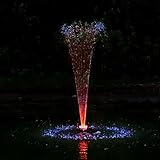 Ocean Mist Small Floating Fountain with 48 RGB LED Lights and 600GPH Submersible Pump for Ponds and Water Gardens