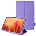 TECHGEAR Leather Case for Samsung Galaxy Tab A7 10.4" (SM-T500 / T503 / T505 / T509) Premium PU Leather Slim Folio Stand Smart Case Cover with Hand Strap, Auto Sleep/Wake [Purple]