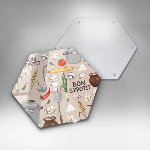 Plaque induction protection anti-rayures en verre hectogonal 40cm