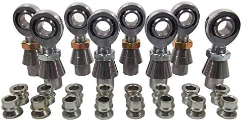 QSC 3/4 X 3/4-16 Chromoly 4-Link Rod End Kit with 3/4-1/2 High Misalignment Spacers & Bungs .250 Wall, Rod End, Heim Joint