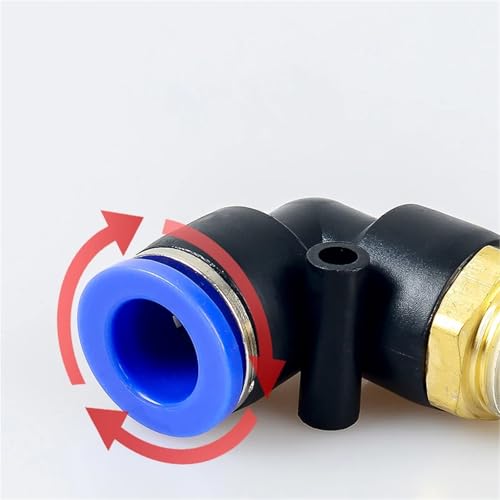 Conector neumático PL codo de 90 grados para tubo de 6mm y rosca de 1/4 macho 6