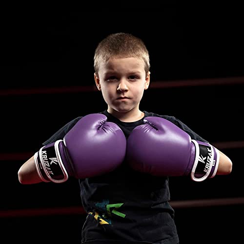 Kruzak Boxing Gloves For Kids 5-10 Years Training, Sparring, Kickboxing, Muay Thai, Martial Arts & Mma Fighting - Boys & Girls Punch Bag Mitts Training Purple 4Oz #TOP6