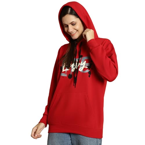 Image of Mack Jonney Printed Hooded Cotton Fleece Sweatshirt for Women-MACK32482