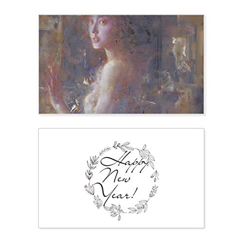 Tarjeta conmemorativa de año nuevo Fine Jade XJJ con pintura al óleo, transmite amor