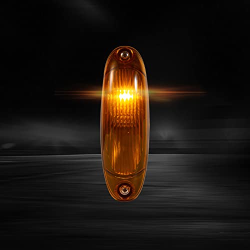 Everesthd 5Pcs Led Front Marker Light Cab Roof Lamps Assemblies With Wire And Male Plug Fit For Freightliner Cascadia 2008-2017 Amber Lens Semi-Truck #TOP4