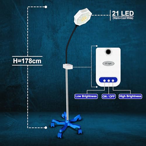 Image of OTICA LED OT Light Examination High-Intensity Standing Spot Type Surgical Light (21 LED Spotlight)