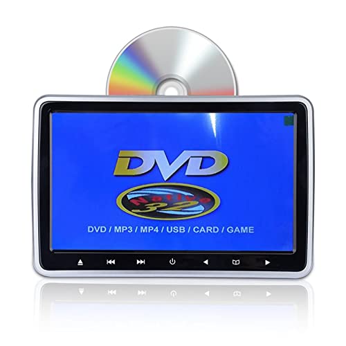 TV para Reposacabezas, Monitor de reposacabezas coche 10,1 pulgadas reproductor vídeo DVD 1024x600 soporte juego Control remoto IR AV FM USB(2 pcs Monitor)