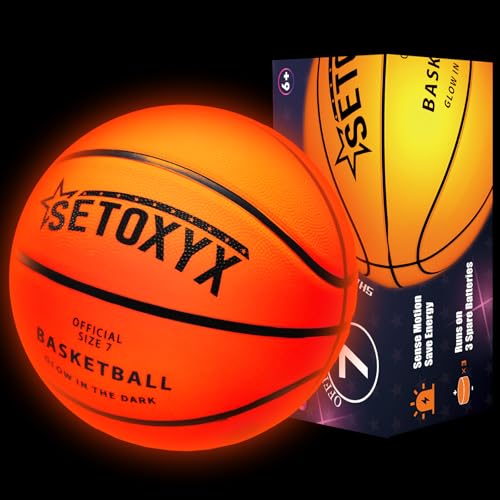 SETOXYX Glow in The Dark Basketball, Light Up Basketball for