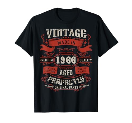 Decoraciones Vintage de 60 cumpleaños para Hombre, Divertidas 1966 60 cumpleaños Camiseta