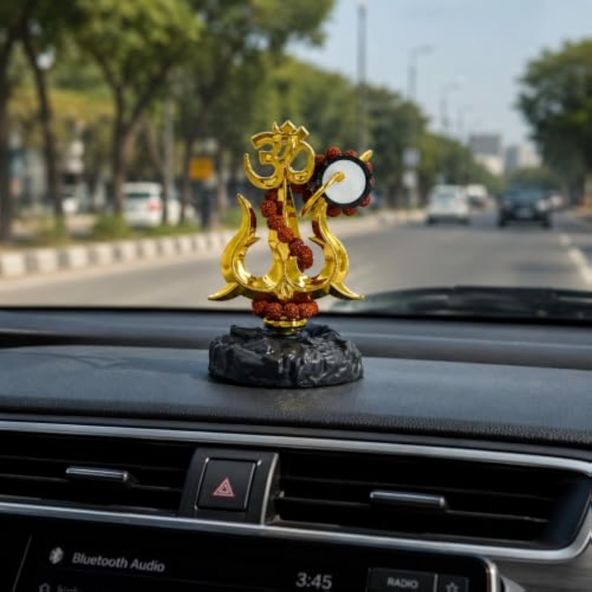 Shiva Om Trishul Damru Idol with Rudraksha Mala, Spiritual Gift