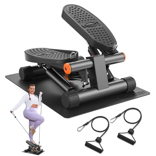 Niceday Steppers for Exercise, Mini Stair Stepper with Resistance Bands at Home Workout Equipment with 300LBS Loading Capacity, Hydraulic Fitness Stepper with LCD Monitor with Mat by Niceday - Used condition - US$45.54