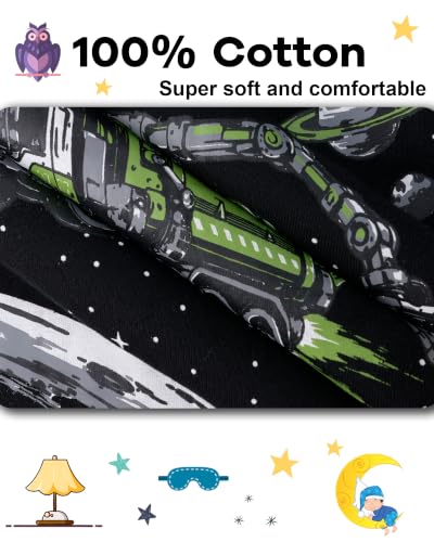 Image of DAUGHTER QUEEN Boys Pajamas 4 Pieces Long Set 100% Cotton Sleepwear Size 18 Months-12 Years