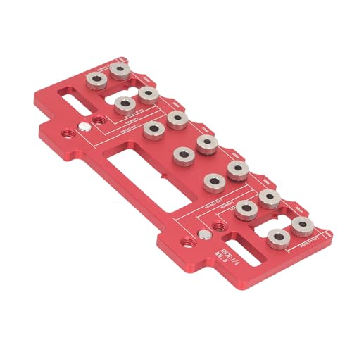 MAJONMMERD Cabinet Handle Install Template, Woodworking Drill Guide with 5mm 6.35mm Drill Sleeves for Hinge Opener Shelf Pin Cabinet Door Installation