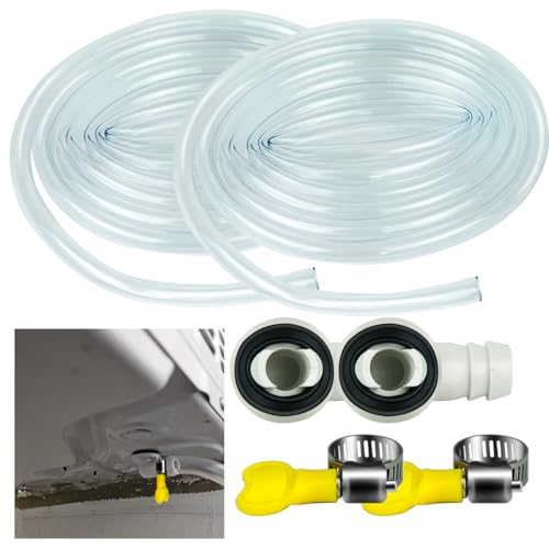 DVECUE 2 Sets Air Conditioner Drain Hose Kit 10 Feet Portable AC Drain Hose Replacement Leak Proof
