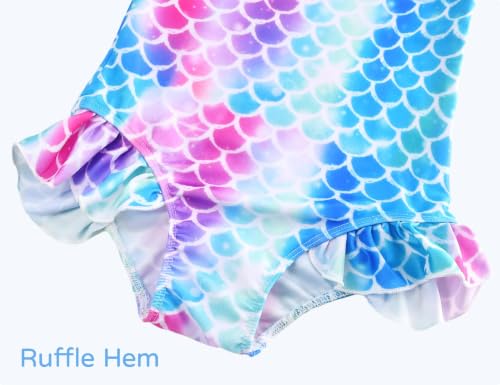 Image of Snowheart Girls Bathing Suit Toddler Swimsuit Girl Hawaiian Floral Ruffle One-Piece Breathable Swimwear 4-10T