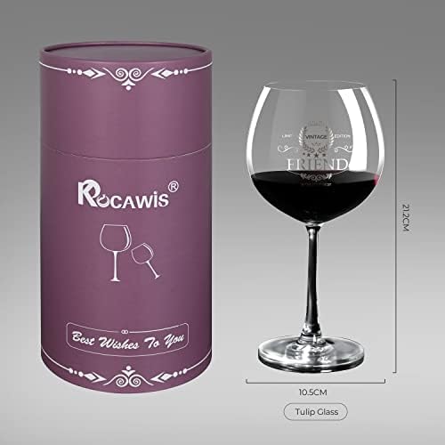 KOCAWIS Gift for Friends Cocktail Glass Large Gin Balloon Glass 640ml Worlds Finest Women Friends Birthday Gift for Friends