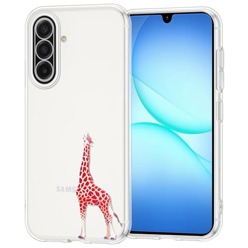Coqinen Handyhülle Samsung Galaxy A17 5G Hülle, Weiche TPU Transparent Case mit Giraffe Aesthetic Muster, Nie Vergilbung Stoßfest Kratzfest Dünn Schutzhülle, Durchsichtig