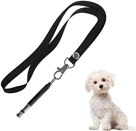 Hivernou Dog Whistle to Stop Barking,Adjustable Pitch Ultrasonic Training Tool Silent Bark Control for Dogs-1 Pack Dog Whistle with 1 Free Lanyard Strap