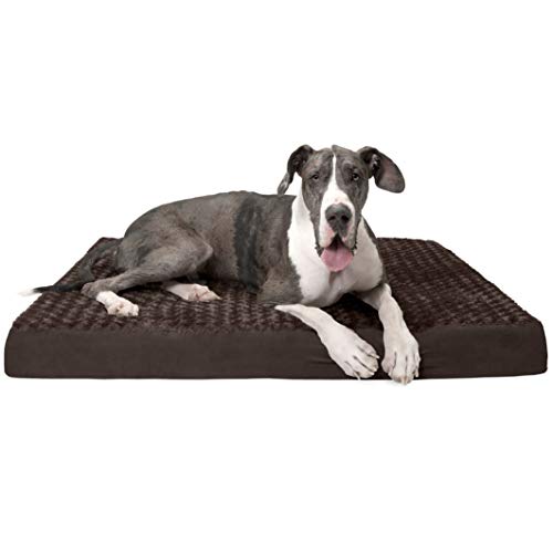 Furhaven Pet Dog Bed | Deluxe Orthopedic Mat Ultra Plush Faux Fur Traditional