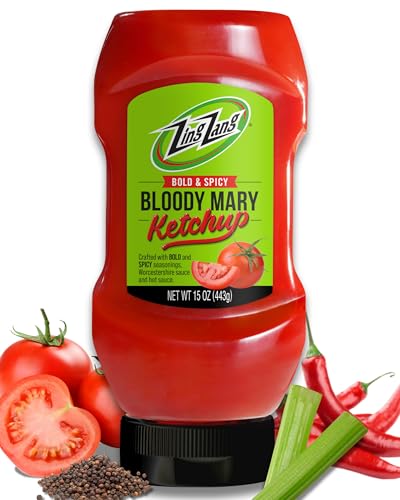 Zing Zang Bloody Mary Ketchup, Tomato Ketchup with Bold & Spicy Seasonings, 15 Oz Bottle (Pack of 1)