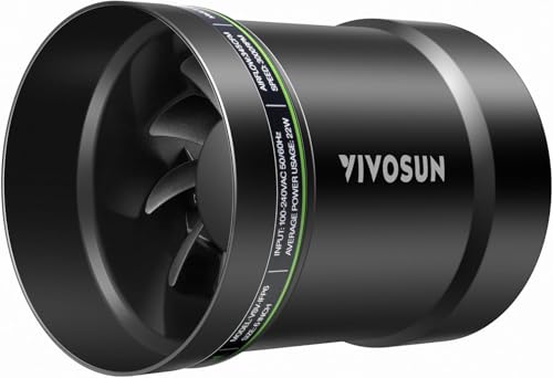 VIVOSUN 6” Inline Booster Duct Fan, 345 CFM Quiet Exhaust Fan for HVAC Ventilation in Grow Tents, Basements, Bathrooms, Kitchens, and Attics