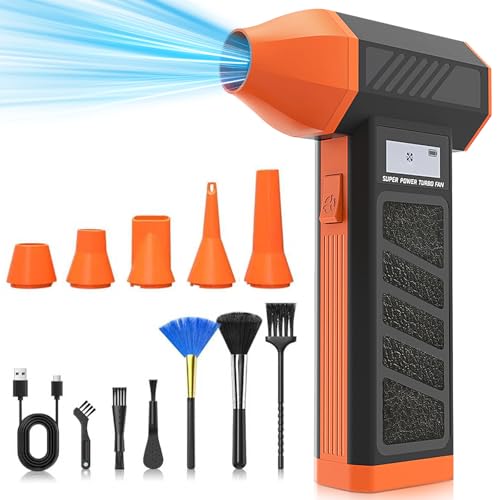 Electric Air Duster Cordless - 130000RPM Computer Keyboard Cleaner, 52m/s Compressed Air Blower with 5000mAh Battery, Rechargeable PC Accessories for Electronics Cleaning (184W)