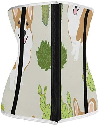 Amazon Co Jp ウエストニッパー コルセット レディース ダイエット 腰ベルト 腰サポーター 腹筋ベルト 犬柄 コーギー サボテン ウエストシェイプ ボディシェイパー 脂肪燃焼 骨盤補正 猫背矯正 腰痛サポート 通気 伸縮 服 ファッション小物