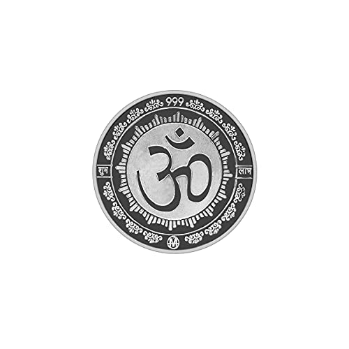 Image of MAA SILVER Pure Silver Ganpati Ganeshji BIS Hallmarked Round Coin Chandi Sikka Perfect for Gifting Investment Diwali Dhanteras (999 Purity)
