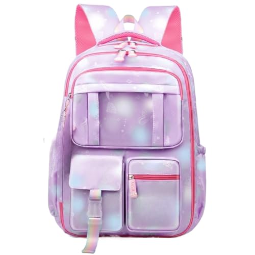 Mochila Feminina Escolar Impermeável Estilo Coreano | Mochila Grande Capacidade para Faculdade(ROXO 2776)