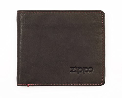 Zippo Leather, Bi-Fold Wallet, Pocket Coin Pouch, 11 cm, Mocha