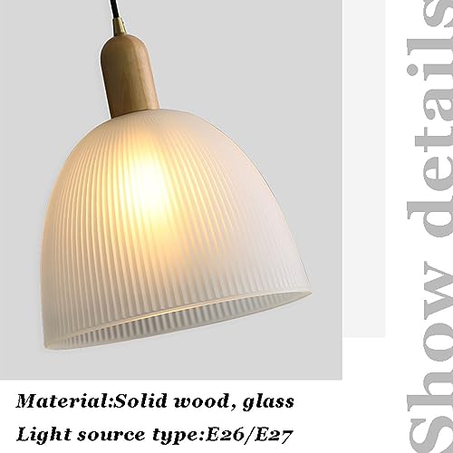 Lampe suspendue E27 anti-éblouissement en verre pour chambre - 5