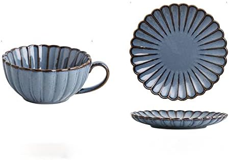 Coffee Mug Creative Chrysanthemum Shaped Coffee Cup Saucer Set Simple Retro Afternoon Tea Cup 1 201300ml 1 201300ml